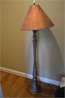 Factory painted wood Floor lamp w/ shade 70"T