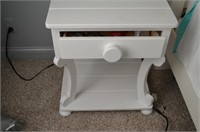 Factory painted white one drawer night stand