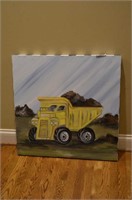 Edge Gallery Oil on canvas Yellow dump truck