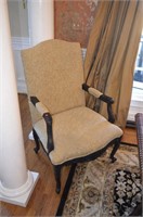 Mahogany parlor chair with ornate carvings