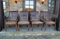 (8) Bernhardt Mahogany Dining chairs leather seat