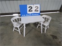 CHILD'S TABLE AND 2 CHAIRS 22 1/2"W X 28"L X 23"H