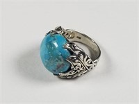 Men's .925 Turquoise Filigree Ring
