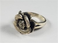 .925 Rose Ring with Hematite Accents