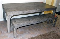 Modern Rustic Style Farm Table & Matching Bench