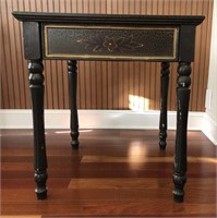 Factory crackle painted one drawer stand  (lv)