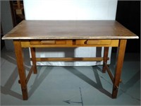 Table en bois à 2 tiroirs