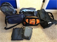 5 misc bags, bible case, cd console (rm2)