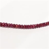 STERLING SILVER NATURAL RUBY 3-5 MM BEAD NECKLACE