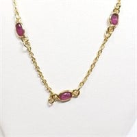 GOLD PLATED STERLING SILVER RUBY NECKLACE