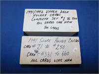 1991/1992 Upper deck hockey cards,