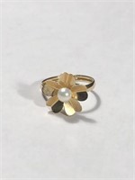 Size 8 14 k And Pearl Ring