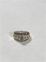 Size 7 14 k Sapphire And Diamond Ring