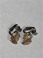 10k TRI Gold Clip On Earrings
