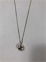14k Chain With Enameled Pendant