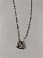 .925 Chain Link with Heart Pendant