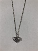 .925 Chain with Heart/Cross Pendant