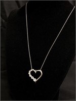 .925 Chain with CZ Heart Pendant
