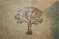 2 Brass tree wall hanging decorations of trees