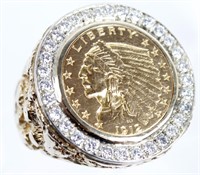 $2.50 INDIAN NUGGET COIN RING