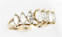 14K YELLOW GOLD AND DIAMOND BAND STYLE RING