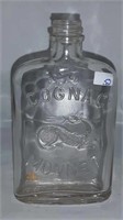 Vintage clear glass on a cognac bottle 6 inches