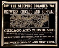 THE SLEEPING COACHES RAILROAD ADVERTISING LEAFLET