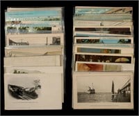 LOT OF 50 RAILROAD THEME POSTCARDS INCLUDING RPPC