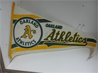 EARLY 90's OAKLAND A'S AUTOGRAPHED TEAM PENNANT