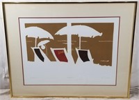 Lacy Umbrellas Numbered Print Litho