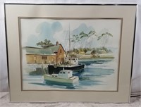 Henry John Vohs Boats in Harbour Original Painting
