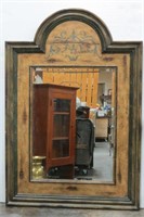 Rustic Tuscan Style Painted Beveled Wall Mirror