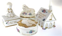 Set of 4 Franklin Mint Religious Memento Boxes