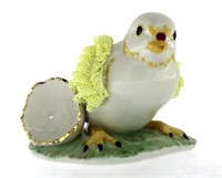 Irish Dresden Porcelain Baby Chick & Egg Figurine