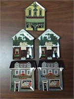 Set of 5 Charles Wysocki Folktown Collection Plate