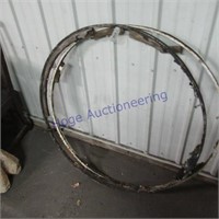 2 metal rings from wood wheels