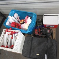 Luggage, wicker box, fire ladder, toys