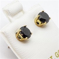 Valued $900 14K  Black Diamonds(1ct) Earrings