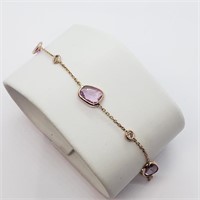 Valued $4500  Rose Gold Pink Sapphire(3ct) Diamond