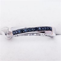 Valued $300   Silver Blue Diamond Ring