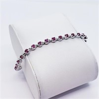Valued $900   Silver Mix Cut Ruby With Clasp(1.85c