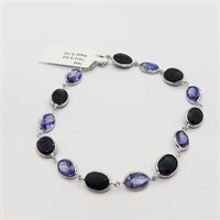 Valued $6400 14K  Sapphire(9.7ct) Tanzanite Bracel