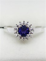 Valued $200 S/Sil Amethyst(0.7ct) CZ Ring