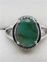 Valued $200 S/Sil Emerald CZ Ring