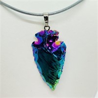 Valued $140   Bismuth Arrowhead Pendant Necklace