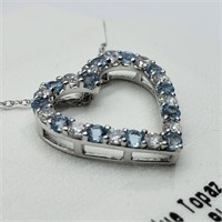 Valued $100 S/Sil Blue Topaz Necklace