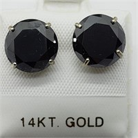 Valued $3920 14K  Black Diamonds(6.8ct) 2.01Gm Ear