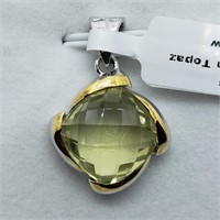 Valued $100   Lemon Topaz(5.8ct) Brass Pendant