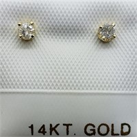 Valued $600 14K   Diamond(I-J, I1, 0.14ct) Earring
