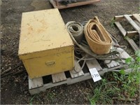 LOT, ASSORTED STRAPS & CABLES ON THIS PALLET